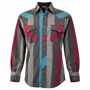 ❄️Vintage Rustler Western Pearl Snap Shirt Mens XL Rodeo Cowboy Shirt Stripe 90s